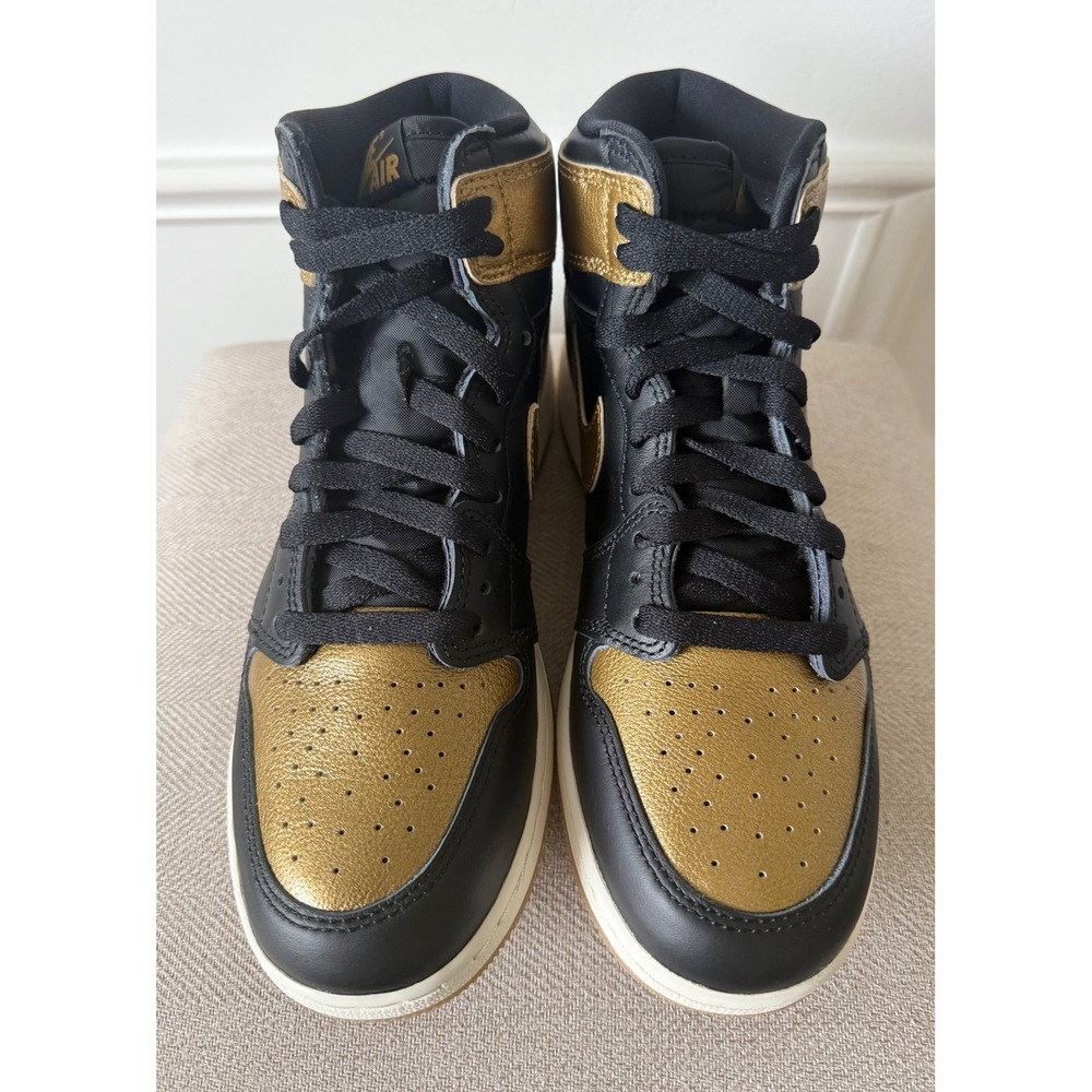 Nike Air Jordan 1 Retro High OG GS Metallic Gold Black FD1437-010 Kids Size 6.5Y